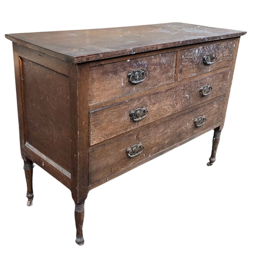 265 - Oak Wood Chest of Drawers  80 height x 106 width x 45cm depth