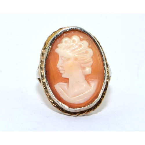 208 - 925 silver ladies carved Cameo ring size K