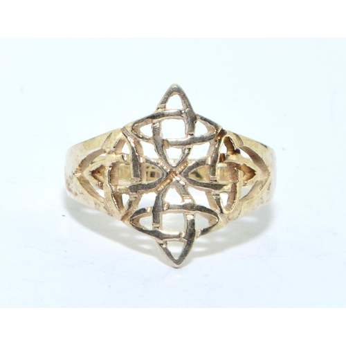 213 - 925 silver ladies openwork star design ring size P