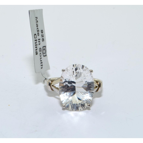 214 - BNWT 925 silver huge solitaire statement ring size P