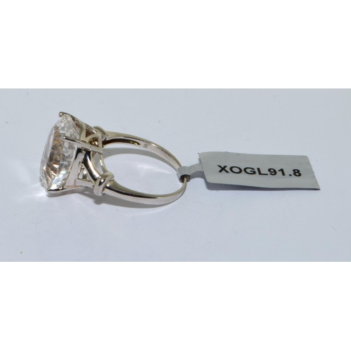 214 - BNWT 925 silver huge solitaire statement ring size P