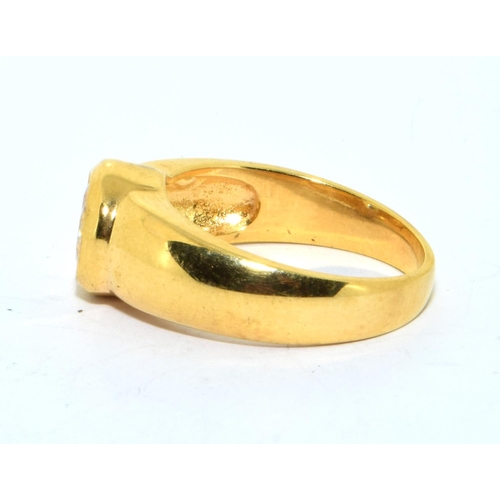 220 - 925 silver gilt solitaire ring size O