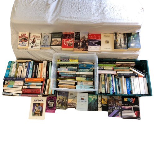 252 - 3 boxes of Vintage and later Paperbacks - To include Frederick Forsythe, Ken Follett, Bill Bryson, 