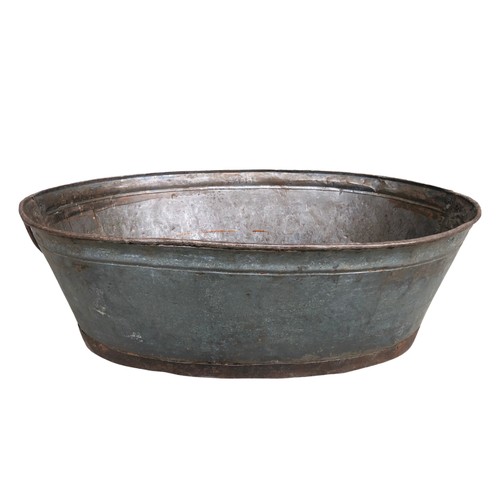 259 - Large Oval Heavy Garden Galvanised Metal Planter ref 71