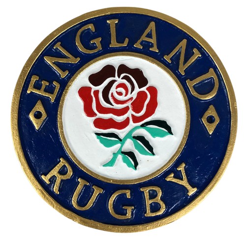 270 - cast metal round English Rugby sign ref 93