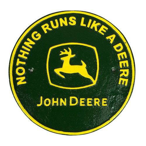 274 - Cast metal John Deere sign ref 131