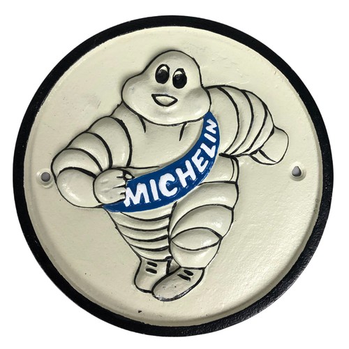 299 - Cast metal curved Michelin shaped sign ref 112