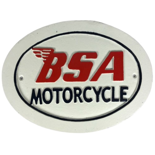 300 - Cast metal BSA sign ref 127. Approx 30cm