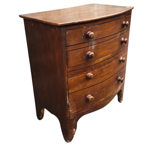 7 - Mahogany Commode disguised as a small chest of drawers.  Unusually still having its original lid. Ap... 