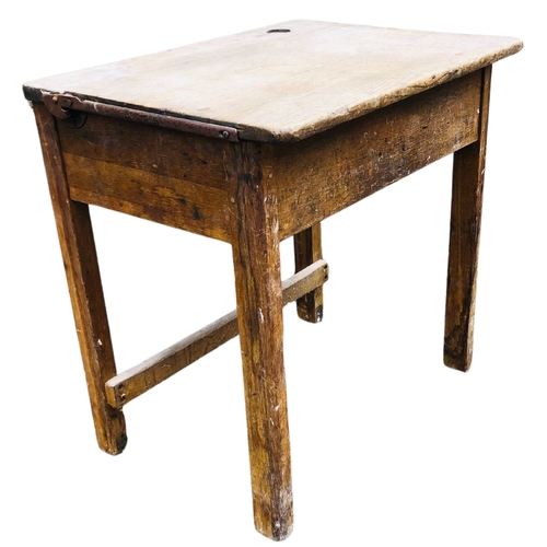 8 - Old school desk Approx 62 wide x 47 depth x height 61cm