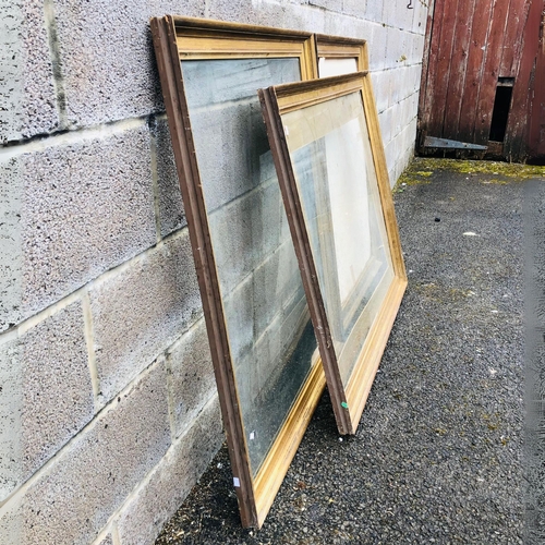 20 - Picture Frames Large 1 and 1 smaller complete with glass. Largest internal apperture Approx 77cm x 9... 