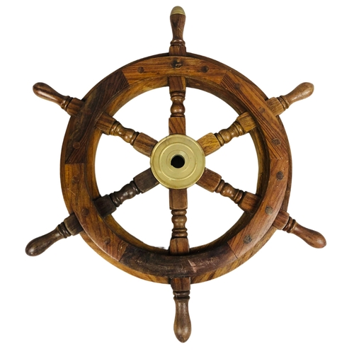 26 - Nautical Wooden Ships Wheel