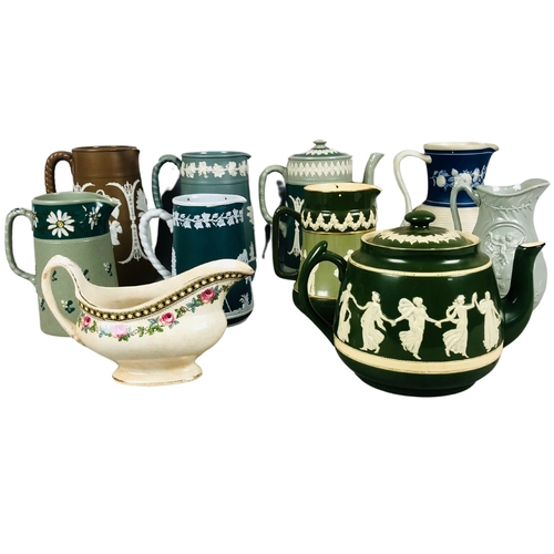 38 - Collection of Victorian and later Jugs and Teapot to include Carlton ware, Dudson Bros and  various ... 