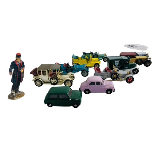 68 - Collection of die-cast and other Cars to include 1906 Rolls Royce. Matchbox and Corgi