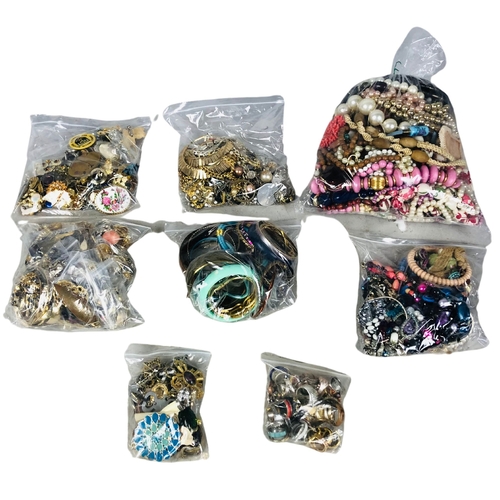 105 - Huge Collection of Vintage Costume Jewellery to include large bag of bead necklaces, smaller bags of... 