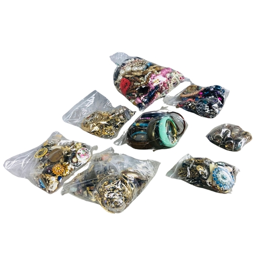 105 - Huge Collection of Vintage Costume Jewellery to include large bag of bead necklaces, smaller bags of... 