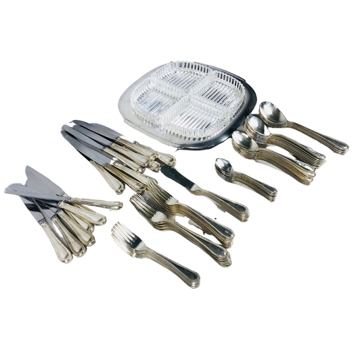 118 - Collection of Fairmont Marquise stainless steel cutlery and a  stainless steel with 4 matching glass... 