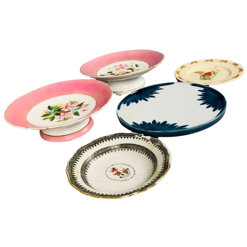 129 - Ceramic items to include Japanese plate and chinese armorial export ware.