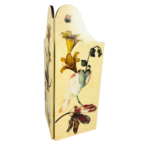 136 - Decoupage folding screen Approx H 73 x 56cm