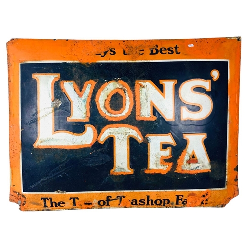 161 - Large Lyons Tea Vintage Enamel SignageApprox 99 x 77cm