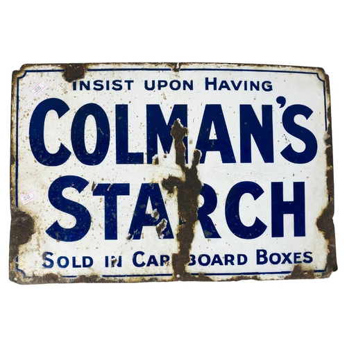 162 - Original Vintage Coleman's Starch Enamel sign Approx size 46 x 30cm and an Oilzum enamel circular si... 