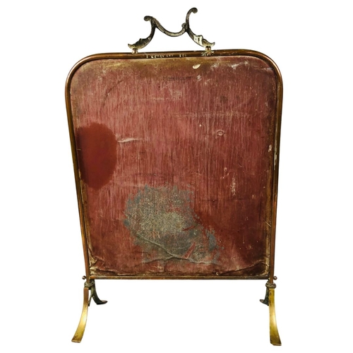 169 - Vintage Mirrored Fire Screen with central incised  decoration.