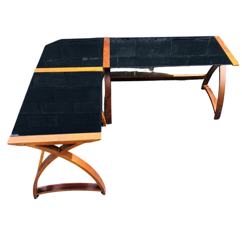 311 - Modern L Shaped Sectional Desk with Glazed Top