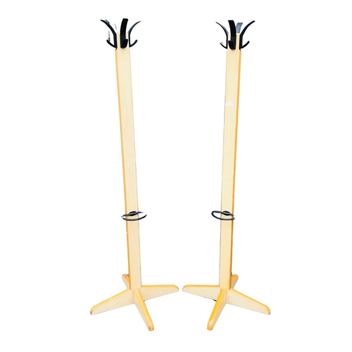 317 - Pair Contemporary wood and metal Coat and Umbrella/walking stick Stands