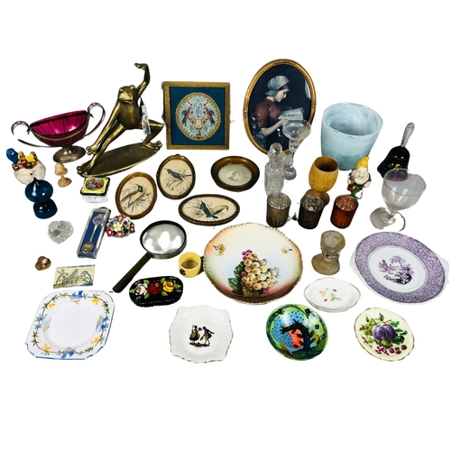 323 - Collection of Collectable Items to include Georgian glass, miniature pictures etc.