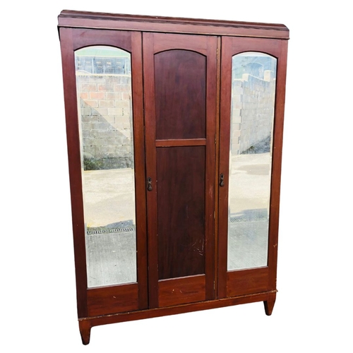 342 - Wardrobe of Mahogany Construction having 2 integral full length dressing mirrors. Approx 210cm heigh... 