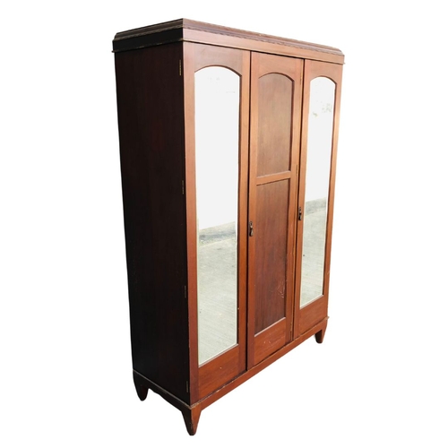 342 - Wardrobe of Mahogany Construction having 2 integral full length dressing mirrors. Approx 210cm heigh... 