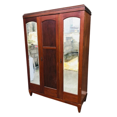 342 - Wardrobe of Mahogany Construction having 2 integral full length dressing mirrors. Approx 210cm heigh... 