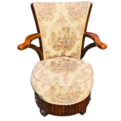 6 - 1930s art deco tapestry covered sewing chair