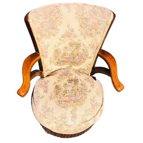 6 - 1930s art deco tapestry covered sewing chair