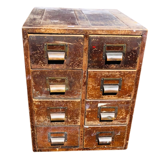 12 - A bank of 8 index drawers, Wooden Construction Early 20th Century.