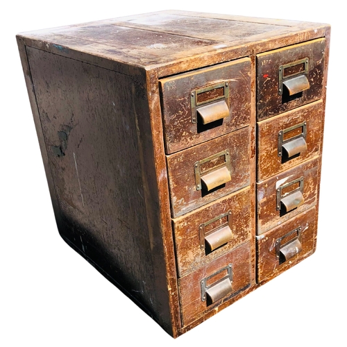 12 - A bank of 8 index drawers, Wooden Construction Early 20th Century.