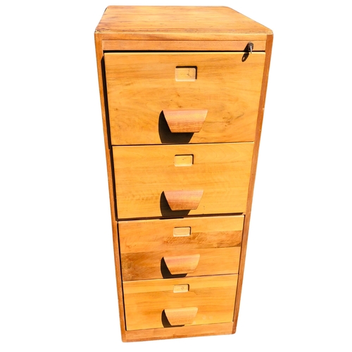 13 - Wooden 20th Century 4 drawer Filing Cabinet in the Mid Century Style