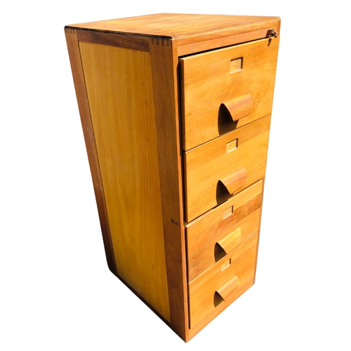 13 - Wooden 20th Century 4 drawer Filing Cabinet in the Mid Century Style