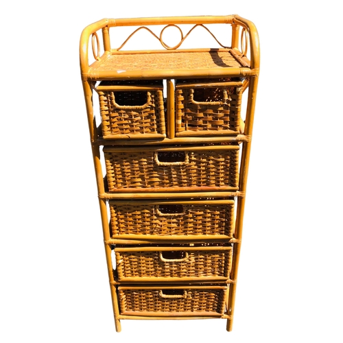 17 - Bamboo & Rattan Unit with Drawers and Shelf