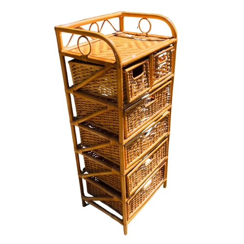 17 - Bamboo & Rattan Unit with Drawers and Shelf