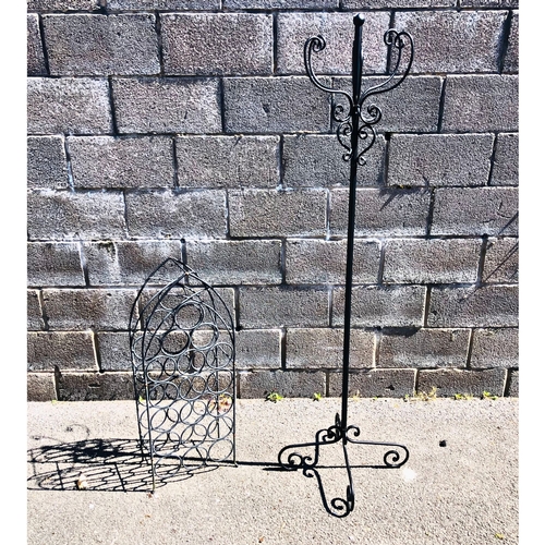 18 - Wrought Metal Coat/Hat Stand and Wine Rack