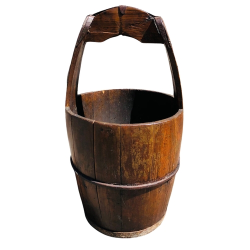 25 - Oriental Wooden Bucket approx height 60cm