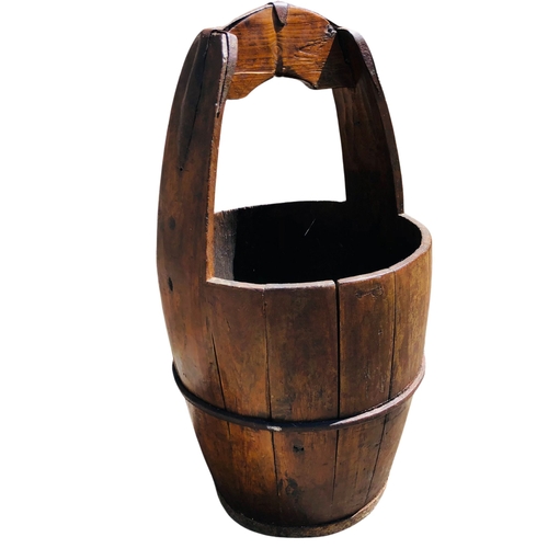 25 - Oriental Wooden Bucket approx height 60cm