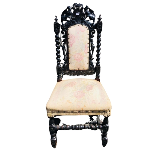 26 - Carved oak Hall Chair in the Elizabethan style