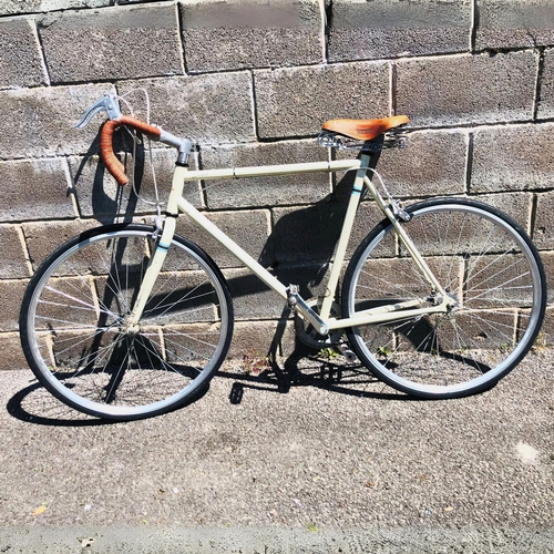 28 - Vintage Sloan racing Bicycle single gear with leather Aukmont leather saddle