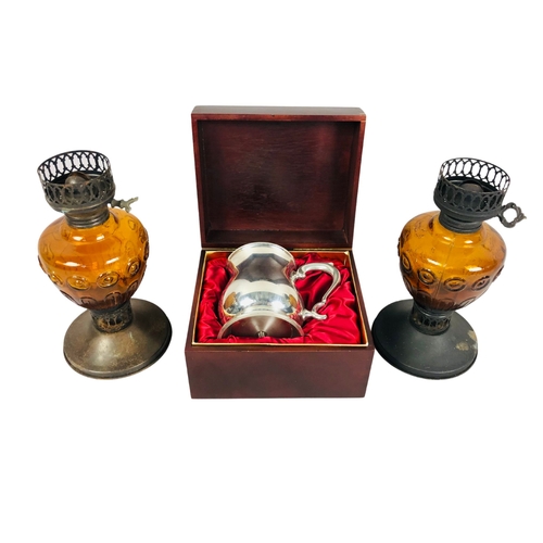 53 - Pair of oil lamps etc