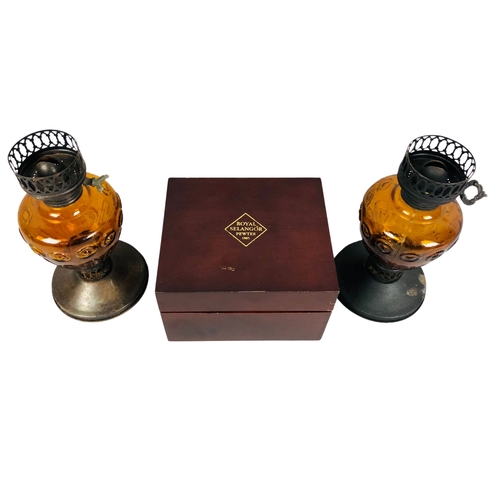 53 - Pair of oil lamps etc