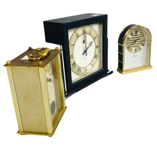 63 - 1 Art Deco mantle clock by Smith and 2 carriage clocks