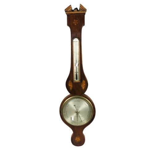 62 - 19thC Inlaid Banjo Barometer by CETTI and CO