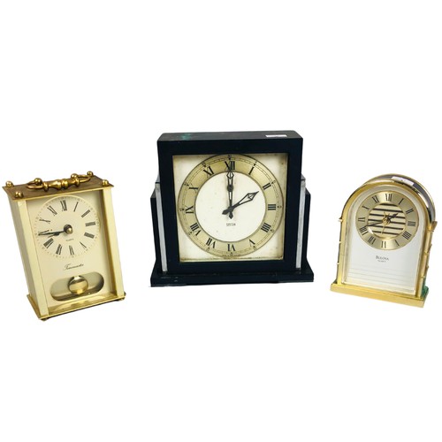 63 - 1 Art Deco mantle clock by Smith and 2 carriage clocks